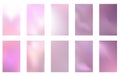 Abstract gradient mesh backgrounds. Vector purple and pink smooth banners templates. Easy editable trendy soft colored vector Royalty Free Stock Photo