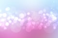 Abstract gradient of pink blue pastel light background texture with glowing circular bokeh lights. Beautiful colorful spring or Royalty Free Stock Photo