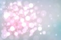 Abstract gradient of pink blue pastel light background texture with glowing circular bokeh lights and stars. Beautiful colorful Royalty Free Stock Photo