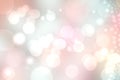 Abstract gradient of pink blue pastel light background texture with glowing circular bokeh lights and stars. Beautiful colorful Royalty Free Stock Photo