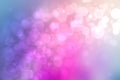 Abstract gradient of pink blue pastel light background texture with glowing circular bokeh lights and stars. Beautiful colorful Royalty Free Stock Photo