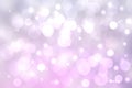 Abstract gradient of pink violet pastel light background texture with glowing circular bokeh lights and stars. Beautiful colorful Royalty Free Stock Photo