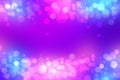 Abstract gradient purple pink blue background texture with blurred bokeh circles and lights. Space for design. Beautiful backdro Royalty Free Stock Photo