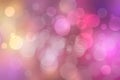 Abstract gradient purple pink yellow background texture with blurred bokeh circles and lights. Space for design. Beautiful Royalty Free Stock Photo