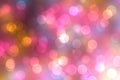 Abstract gradient purple pink yellow background texture with blurred bokeh circles and lights. Space for design. Beautiful Royalty Free Stock Photo