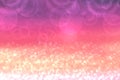 Abstract gradient purple pink yellow blue background texture with blurred bokeh circles and glittering lights.  Beautiful colorful Royalty Free Stock Photo