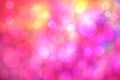 Abstract gradient purple pink yellow blue background texture with blurred bokeh circles and lights.  Beautiful colorful backdrop Royalty Free Stock Photo