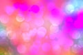 Abstract gradient purple pink yellow blue background texture with blurred bokeh circles and lights. Space for design. Beautiful Royalty Free Stock Photo