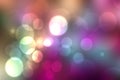 Abstract gradient purple pink yellow blue background texture with blurred bokeh circles and lights. Space for design. Beautiful Royalty Free Stock Photo