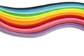 Abstract gradient rainbow color wave curl strip paper background