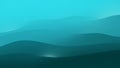 Abstract Gradient of Teal and Dark Blue Waves with Subtle Light Glow background flowing Royalty Free Stock Photo