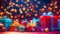 Abstract gradient trendy background with Christmas gifts concept