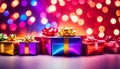 Abstract gradient trendy background with Christmas gifts concept