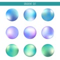 Abstract gradient vector circles set. Round banners with color mesh. Isolated labels for logo, stickers, emblem Royalty Free Stock Photo