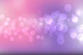 Abstract gradient violet pink background texture with blurred white bokeh circles and lights. Space for design. Beautiful backdro Royalty Free Stock Photo