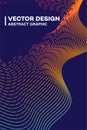 Abstract gradient wave lines or sound flyer, music festival poster, graphic design