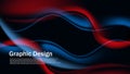 Abstract gradient wave, red and blue mesh blend, dynamic wave like smoke illustration Royalty Free Stock Photo