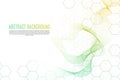 Abstract gradient wavy lines background with hexagonal lines. Vector Royalty Free Stock Photo