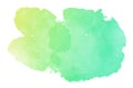 abstract gradient yellow, green and blue watercolor on white background. watercolor splash drawn by hand. aquamarine watercolor Royalty Free Stock Photo