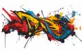 Abstract Graffiti Art with Vivid Colors and Dynamic Shapes