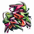 Abstract Graffiti Art with Vivid Colors and Dynamic Shapes