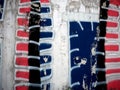 Abstract graffiti in blue, black and red on a white wall Royalty Free Stock Photo