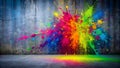 Abstract Graffiti Burst in Bold Colors AI Generated Royalty Free Stock Photo