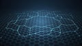 Abstract Graphene Grid Network on Dark Background Royalty Free Stock Photo