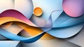 Abstract Graphic Background with Colorful Circles and Curves Royalty Free Stock Photo