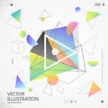 Abstract graphic design consisting of geometric figures.