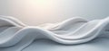 Abstract graphic design features soft wavy forms. Illustration presents light cloth waves with shadow. White smooth fabric Royalty Free Stock Photo