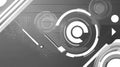 Futuristic Tech Circles Abstract Background, Dark Grey Royalty Free Stock Photo