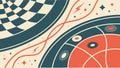 Abstract graphic pattern with circular and geometric elements and lines vector design Generative AI Royalty Free Stock Photo