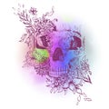 Abstract graphic skull, print