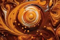 An abstract graphic of swirling chocolate and caramel. Generative Ai