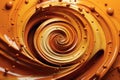 An abstract graphic of swirling chocolate and caramel. Generative Ai