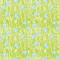 Abstract Grassland Meadow Vector Pepeat Background.