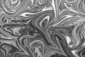 Abstract Gray Black and White Marble Ink Pattern Background. Liquify Abstract Pattern With Black, White, Grey Graphics Color Art Royalty Free Stock Photo