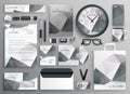 Abstract gray business stationery template collection Royalty Free Stock Photo