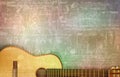 Abstract grunge vintage sound background acoustic guitar Royalty Free Stock Photo