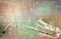 Abstract grunge vintage sound background saxophone Royalty Free Stock Photo