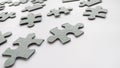 Abstract gray jigsaw puzzle pieces on white background Royalty Free Stock Photo