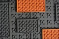 Abstract gray orange background from lego children designer