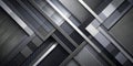 Abstract gray and silver geometric pattern design with intersecting lines and textured rectangles. Generative AI Royalty Free Stock Photo