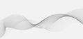 Abstract gray smooth curved wave lines on white background Royalty Free Stock Photo