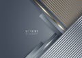 Abstract gray stripes triangles shapes with shiny golden and silver lines on grey background template luxury style Royalty Free Stock Photo