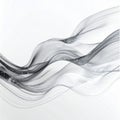 Abstract Gray Wave Form Flowing on White Background with Glittering Particles Royalty Free Stock Photo