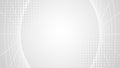 Abstract gray white background. Curved, rounded white grid on gradient backdrop. Halftone pattern. Blank geometric presentation,
