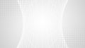 Abstract gray white background. Curved, rounded white grid on gradient backdrop. Halftone pattern. Blank geometric presentation,