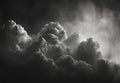 Abstract Grayscale Cloud Formation with Burst of Light Royalty Free Stock Photo